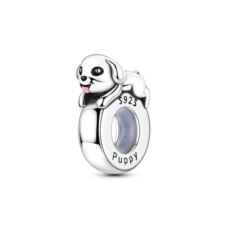 Neue Original 925 Silber Sterling Charms Perlen Anhänger Katze Hund Löwe Tiger Mädchen Junge Charms Fit Armband Frau Mode Schmuck Geschenk