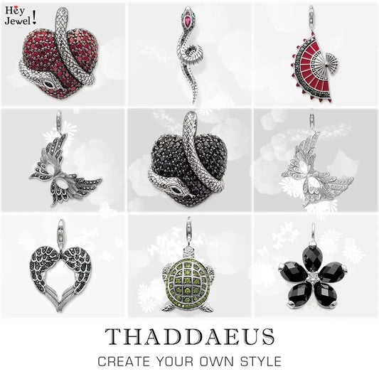 Anhänger Schlange Maske Winged Herz Blume Fans Marke Neue Mode Vintage-Schmuck Europa Bijoux Zubehör Geschenk Für Frau