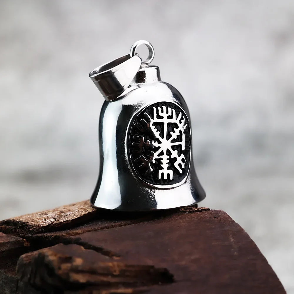 Vintage Christian Jesus Kreuz Glocke Anhänger Motorrad Glocke Halskette Punk Biker Religiöser Exorzist Glücksschmuck für Herren