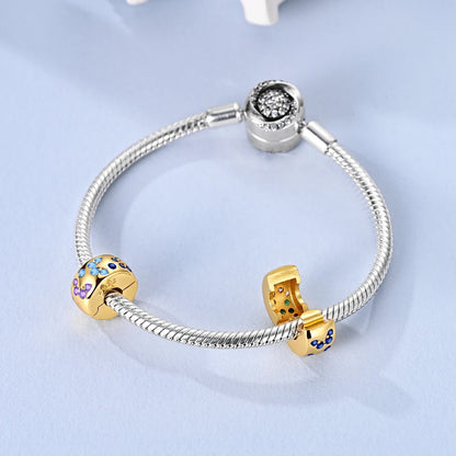 Original-Charm-Perlen aus 925er-Sterlingsilber, goldener Leopard, Glühwürmchen, Schmetterling, Heißluftballon-Perlen, passend für DIY-Armbänder, edler Schmuck