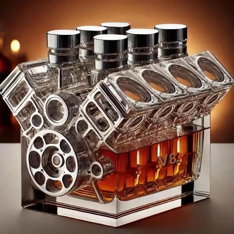 V8 Motoren Form Wein Dekanter Kristall Whisky Dekanter Kreative Alkohol Separator Dekanter Bar Gadgets für Tequila Bourbon Geschenk