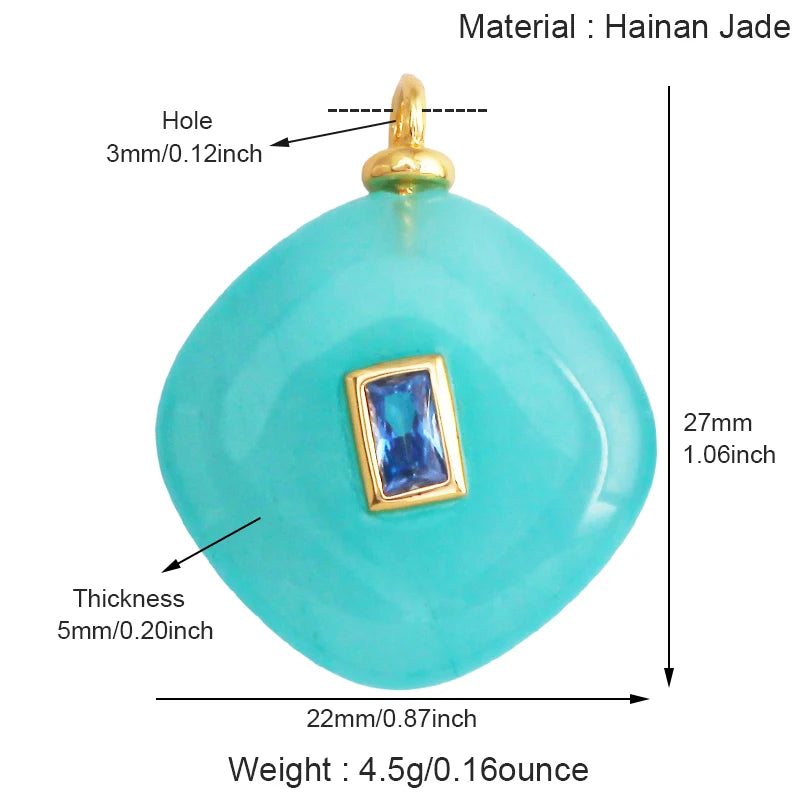 Jade Achat Amethyst Amazonit Wasser Gras Lapis Lazuli Charm Anhänger, 18K echt vergoldet Schmuck für Halskette Handwerk Herstellung S79