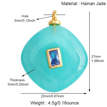 Jade Achat Amethyst Amazonit Wasser Gras Lapis Lazuli Charm Anhänger, 18K echt vergoldet Schmuck für Halskette Handwerk Herstellung S79