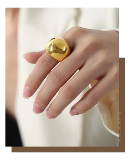 Mode Frauen Edelstahl Ring Oval Weibliche Luxus Ring Punk Zubehör Ästhetik Schmuck Party Geschenk Großhandel