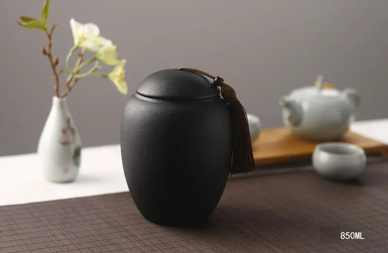 Ceramic urns for pets, black cremation of human ashes, small keepsake, funeral casket, memoria urn