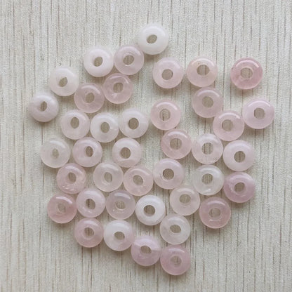 Mode gute Qualität Naturstein Mix runde Charms großes Loch Charms Perlen 10mm für Schmuckherstellung 50 Stück Großhandel kostenloser Versand