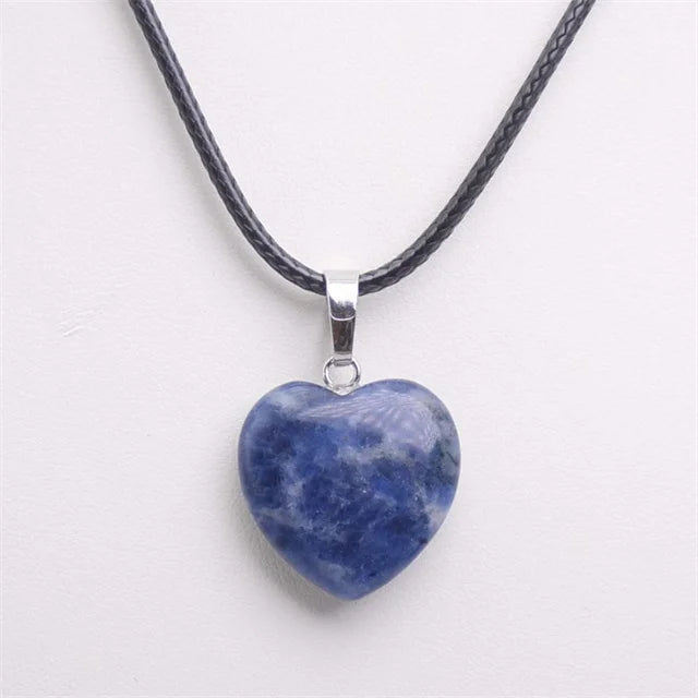 Natürliche Achate Türkise Rosa Quarz Herzform Anhänger Kristall Amethysten Heilung Edelstein Halskette Frauen Charme Männer Schmuck
