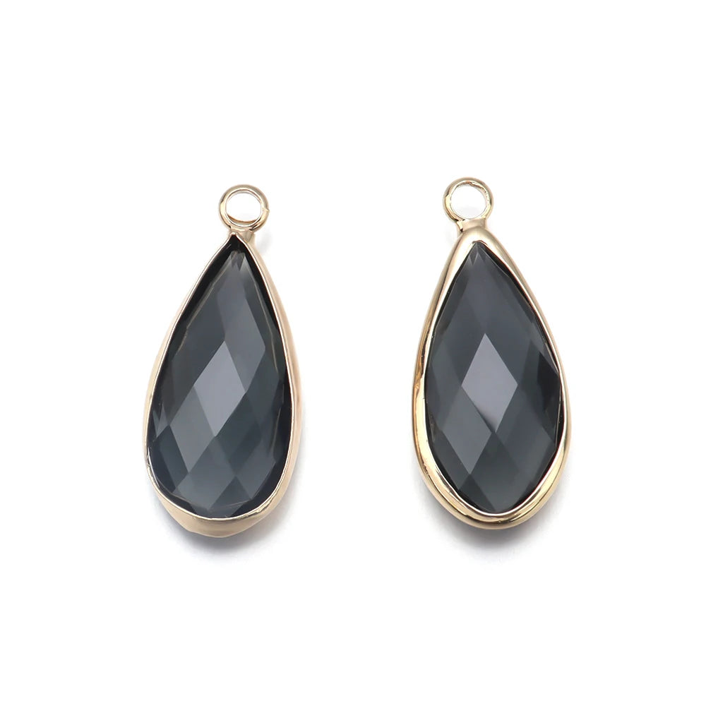5 teile/los Teardrop Kristall Glas Anhänger Charms für Paare Armband Ohrringe Schmuck Machen Liefert DIY Halskette Ornamente