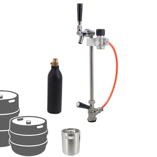 Bier Mini Fass & kommerzielles Fass Dosier set CO2 Picknick Gewindes ch neids ystem kompatibel 0,25 l tr21 * 4 Gasflasche Homebrew Kegging