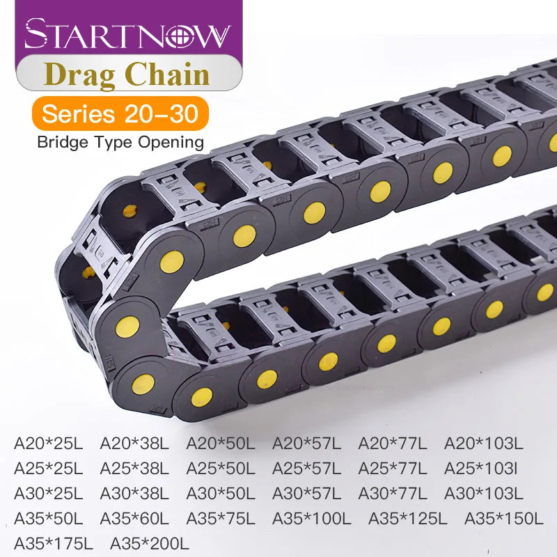 Startnow Kunststoff-Übertragungskabelketten, Brücke, geöffnete Schleppkette mit Endanschlüssen, CNC-Fräser, Werkzeugmaschinen, Drahtträger