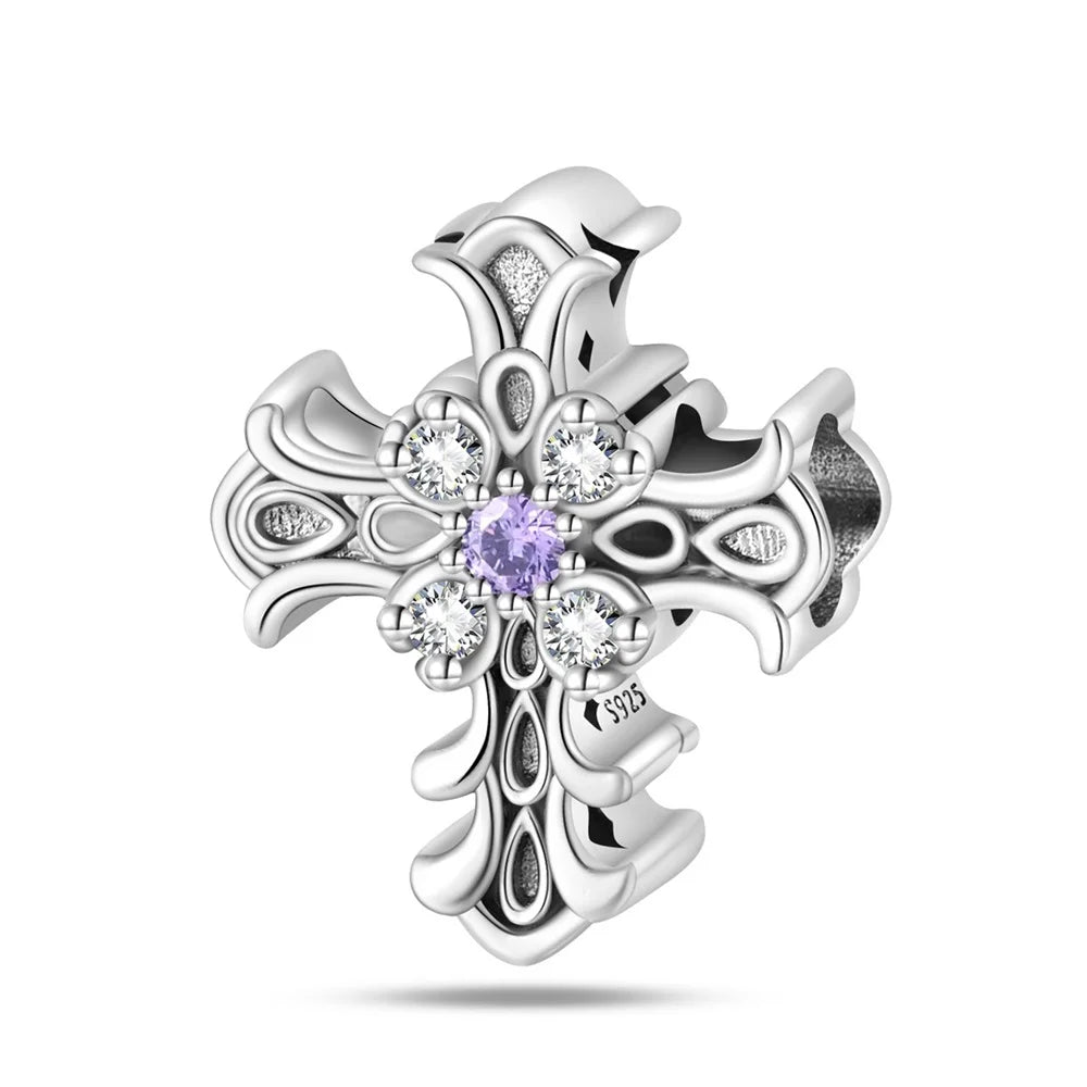 Lila Serie 925 Sterling Silber Maiglöckchen Rose Meerjungfrau Hexenhut Charm Passend für DIY Armband Halskette Charmante Geschenke