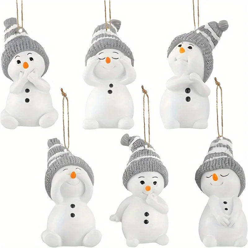 12/6 Stück Weihnachten süße Schneemann Dekoration Anhänger für Winter Weihnachtsbaum Dekoration Neujahr Weihnachtsgeschenke Partyzubehör