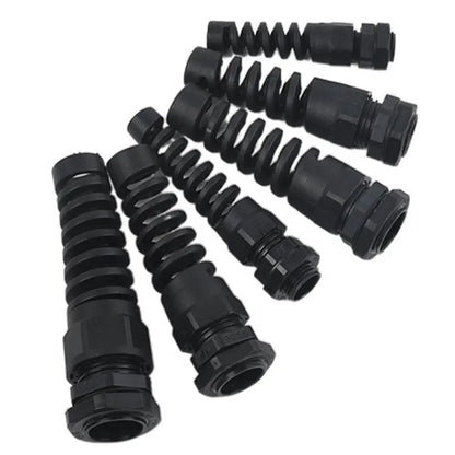 2 Stück schwarz wasserdichte Kabel verschraubung Anti-Biegung pg7 Kunststoff verbindung m12 m16 m20 Nylon torsion sichere Verbindung pg9 Kabel befestigungs verschraubungen
