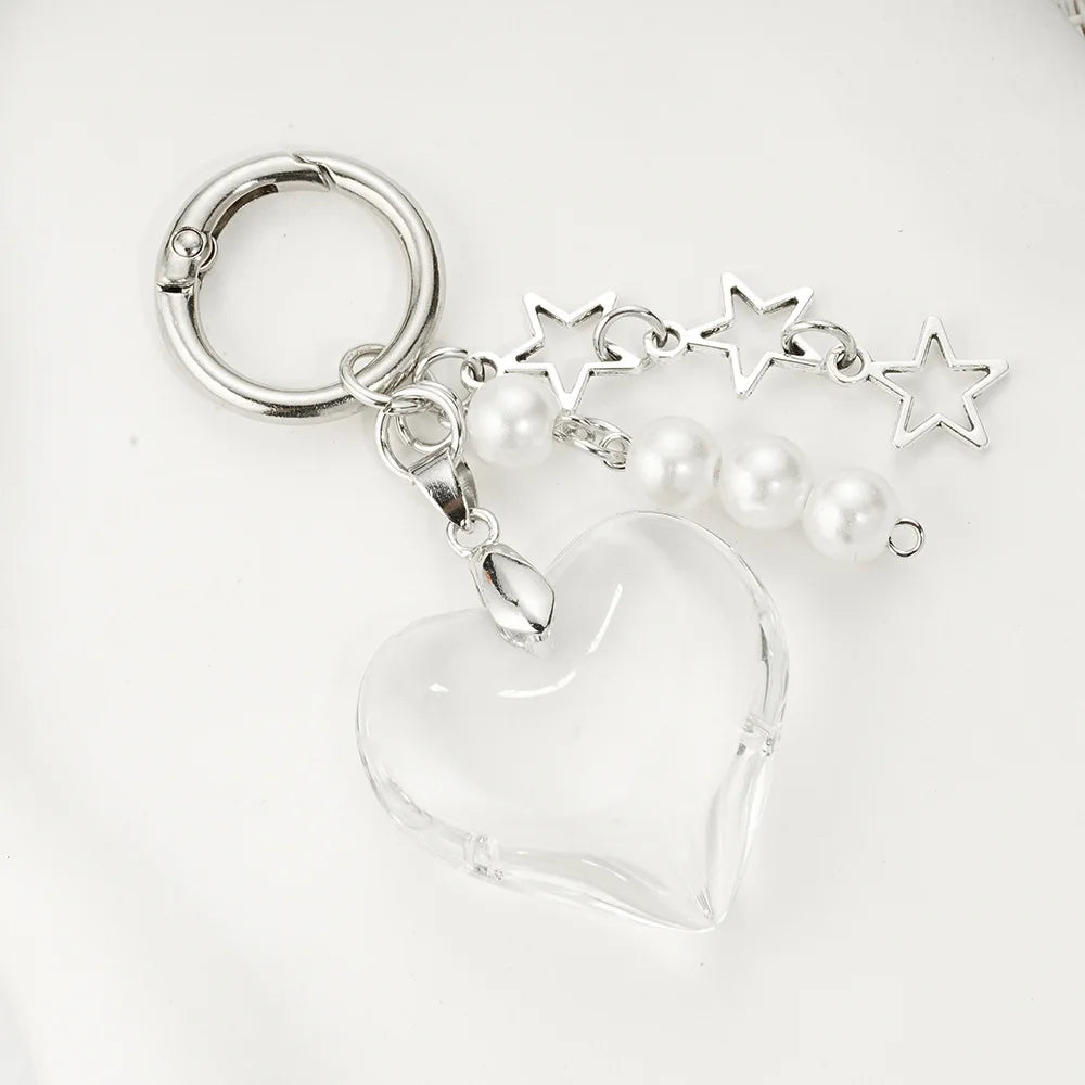 Schlüsselanhänger Y2K Rotes Herzförmiges Perlen-Valentinstaggeschenk Neues Design Geldbörsen-Charm Auto Goth Vintage Niedlicher Schlüsselanhänger Accessoire