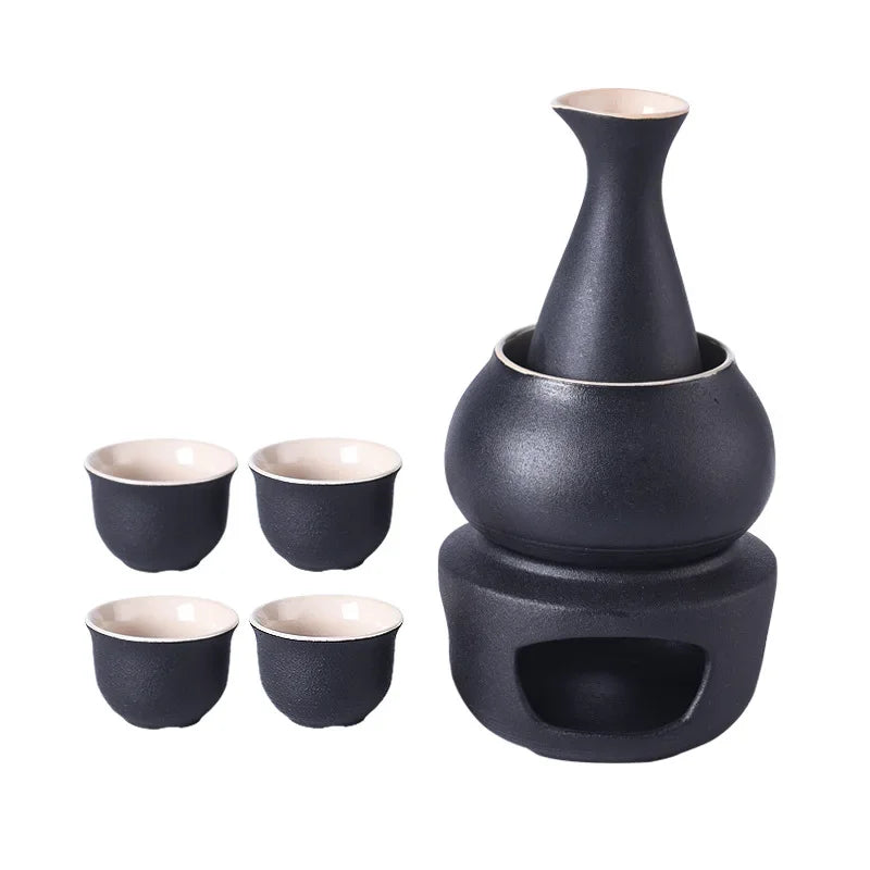 Keramik Sake Set Tassen mit wärmer halten Sake Lagerung Geschenk box, traditionelle Porzellan Keramik heißes Saki Getränk