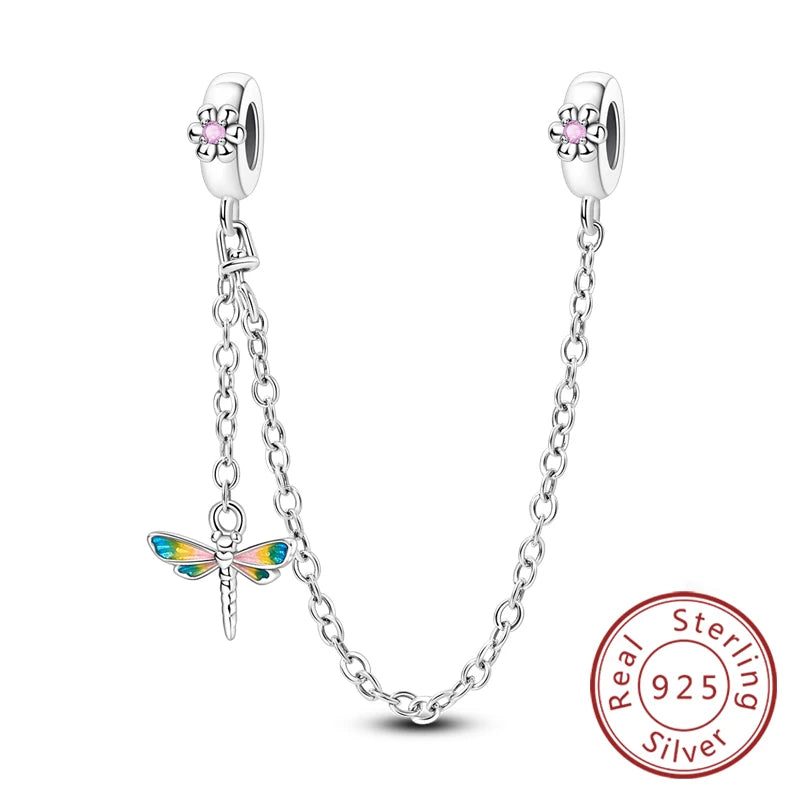 Frühling Charms Perlen Anhänger 925 Sterling Silber Blume Schmetterling Libelle Pilz Charms Fit Armband Frau Mann DIY Schmuck