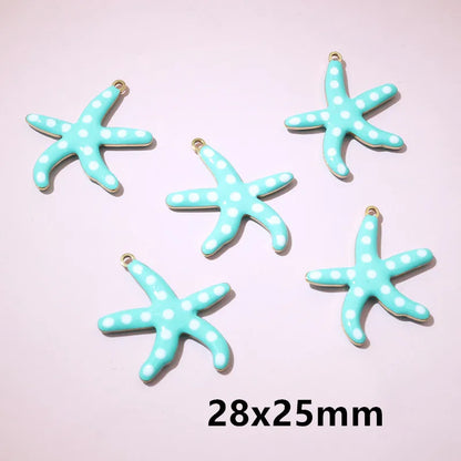 10 Stück 2 Größen Edelstahl Seestern Charms Anhänger Emaille DIY Schmuck Herstellung Zubehör Zubehör Zubehör Armband Halskette Ohrringe