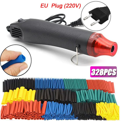 127/328 Stück Schrumpfschlauch mit 300 W Heißluftpistole 2:1 Schrumpfdraht Schrumpfschlauch Kabel verbinden Abdeckung Schutz DIY