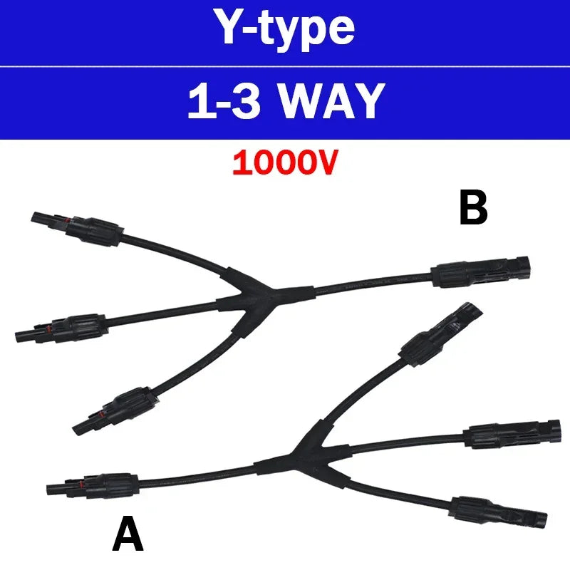 1/5 Sätze Photovoltaik-Solar-PV-Stecker IP67 Y/T Typ 30 A 1000 V 3-7-Wege-Zweig-Kit für PV/MC-Kabel 2,5/4/6 mm2 Batteriemodul
