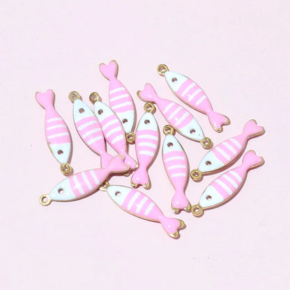 20 Stück Edelstahl Emaille Fisch Charms Anhänger 18x5mm Edelstahl DIY Schmuck Herstellung Zubehör für Ohrringe Halskette