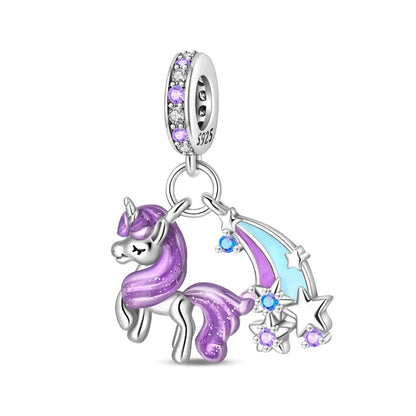 Lila Serie 925 Sterling Silber Maiglöckchen Rose Meerjungfrau Hexenhut Charm Passend für DIY Armband Halskette Charmante Geschenke