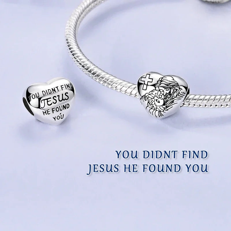 Charm Heiße Verkäufe 925 Silber Original Jesus Kreuz Charms Perlen Fit Anhänger Charm Armband Baumeln für Frauen DIY Edlen Schmuck Machen