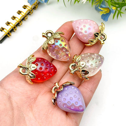4/8 Stück saftige 3D-Erdbeer-Charms – Erstellen Sie bezaubernden DIY-Schmuck! (Perfekt für Sommeraccessoires und Geschenke)