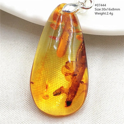 Natürlicher gelber Piebald-Bernstein-Wassertropfen-Anhänger, Edelstein, roter echter Bernstein, heilende Halskette, Schmuck, AAAAAA