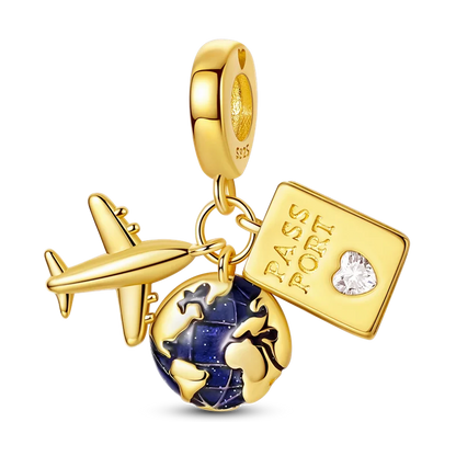 Golden Series Charms aus 925er-Sterlingsilber, zu öffnender Wal-Schmetterlings-Sonnen-Anhänger, CZ-Zirkon, passend für Original-Armbänder, DIY-Schmuck