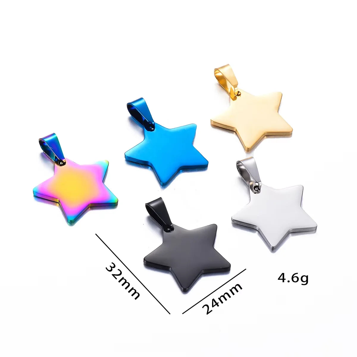 6 Teile/los Klassische Mond Sterne Anhänger ID Tags Für Frauen Männer Halskette Schmuck Edelstahl Doppel Seiten Polnischen