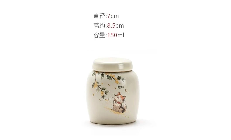 7 x 8.5 cm Ceramic Urns for Human Ashes, Small Seal, Pet Memorial, High-Quality Funeral Accessories