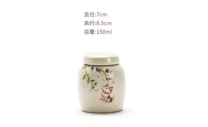 7 x 8.5 cm Ceramic Urns for Human Ashes, Small Seal, Pet Memorial, High-Quality Funeral Accessories