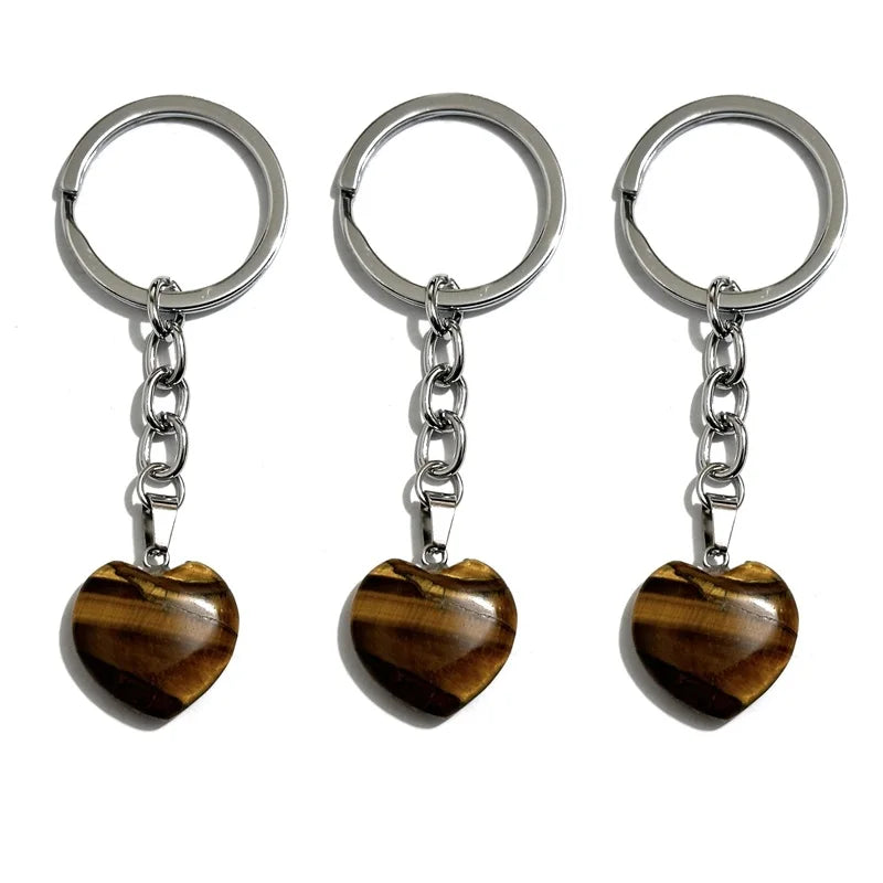 20 stücke Natürliche Raue Rohstein Kristall Quarz Schlüsselbund Frauen Männer Handtasche Hangle Auto Schlüssel Halter Raw Mineral Stein Schlüsselring schmuck