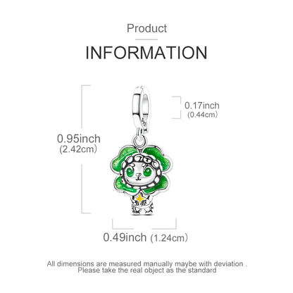 Neu im 925er-Sterlingsilber, grüne Charms, Perlen, Frosch, Kleeblatt, Schildkröte, Anhänger, Schmuck, passend für Original-925-Armbänder für Frauen, DIY-Geschenk