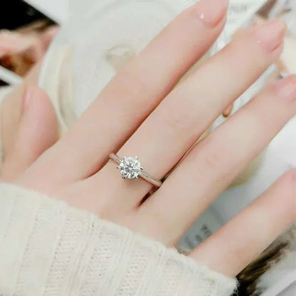 NeeTim 0,5–5 ct Moissanit-Ring für Damen, 925er Sterlingsilber mit weißvergoldetem Labordiamant, Verlobungs- und Ehering-Schmuck