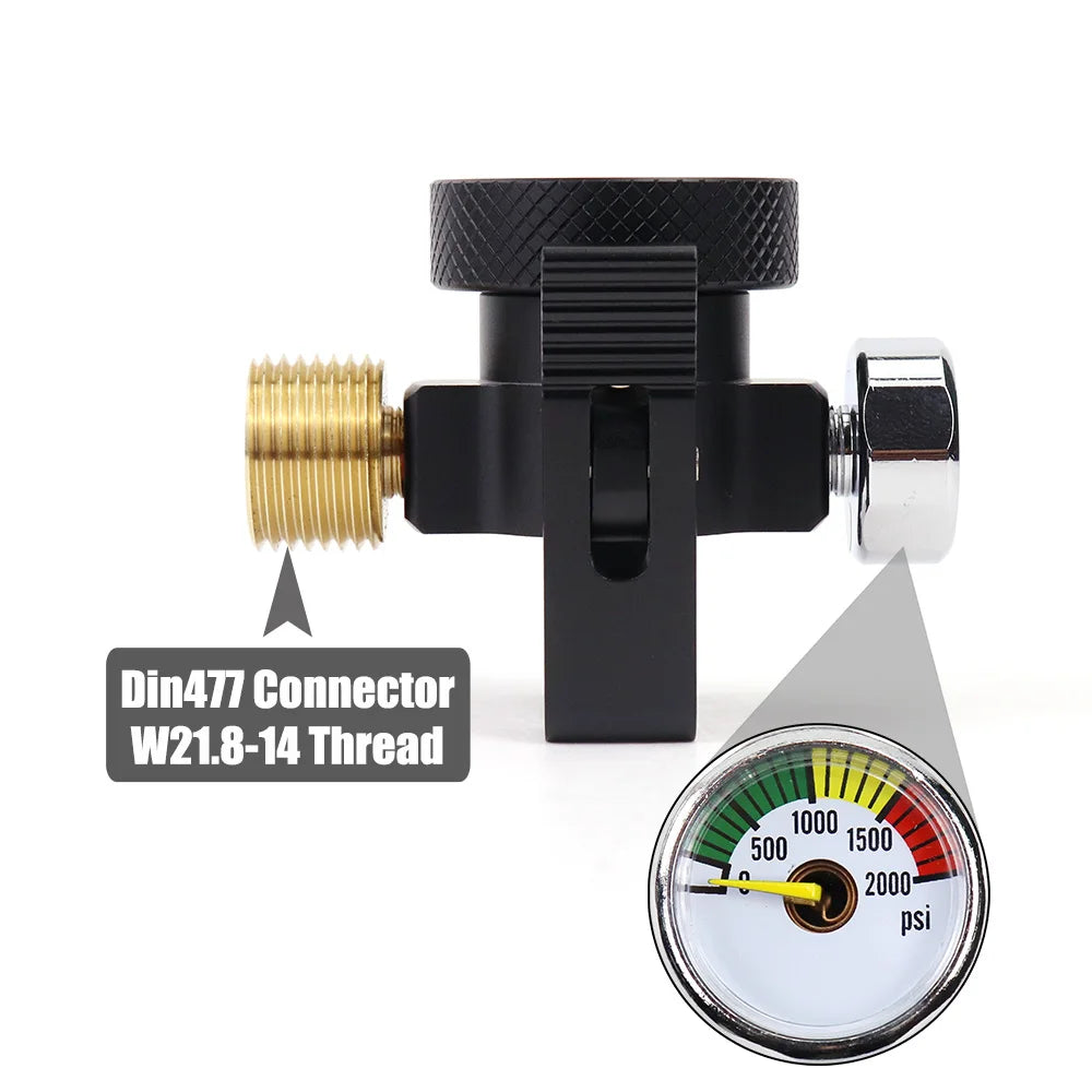 Quick Connect Soda Pink CO2-Tankzylinder (Terra DUO Art), Nachfülladapter, Ein/Aus-Adapter mit Entlüftungsventil, Messgerät DIN477