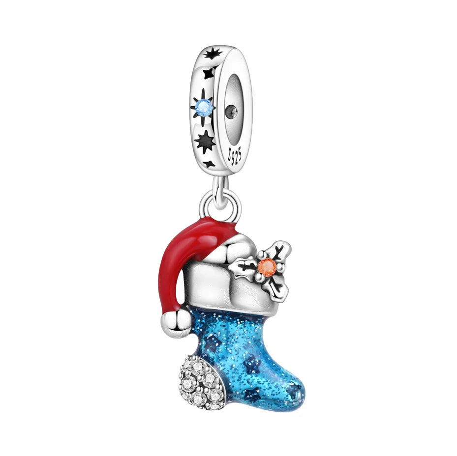 Heißer Verkauf 925er Sterlingsilber Schlitten- und Schneemann-Perlen und Kürbiskopf-Anhänger, passend für Armbänder, Weihnachts- und Halloween-Geschenke