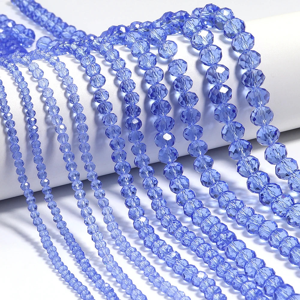 3/4/6/8/10mm Facettierte AB Klar Glas Kristall Rondelle Perlen Bunte Lose Spacer Perlen für Schmuck Machen DIY Armband Halskette