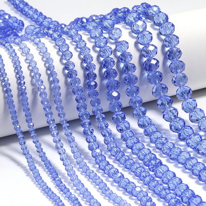 3/4/6/8/10mm Facettierte AB Klar Glas Kristall Rondelle Perlen Bunte Lose Spacer Perlen für Schmuck Machen DIY Armband Halskette