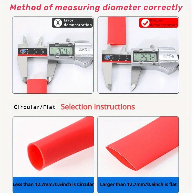 1m wasserdichtes Schrumpfschlauch-Set mit Klebstoff - 1M 3:1 Schrumpfschlauch mit Doppelwand-Kleber, Schlauchdurchmesser 1,6-50mm