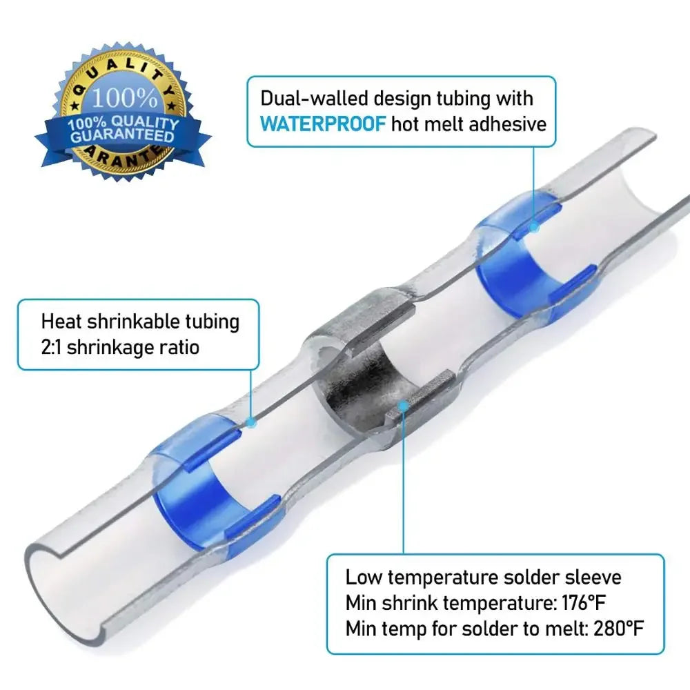 280/1200 stücke Solder Sealed Wire Connectors Schrumpf Solder Butt Connectors Solder Connector Kit Automotive Marine Isolierung