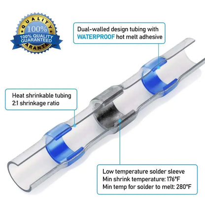 280/1200 stücke Solder Sealed Wire Connectors Schrumpf Solder Butt Connectors Solder Connector Kit Automotive Marine Isolierung