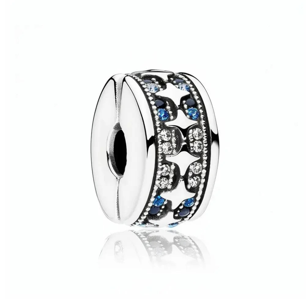 Blaue Serie 925 Sterling Silber Globus Schneeflocke Tanzschuhe Krone Charm Passend für DIY Armband Halskette Elegante Partygeschenke