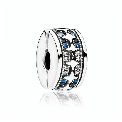 Blaue Serie 925 Sterling Silber Globus Schneeflocke Tanzschuhe Krone Charm Passend für DIY Armband Halskette Elegante Partygeschenke
