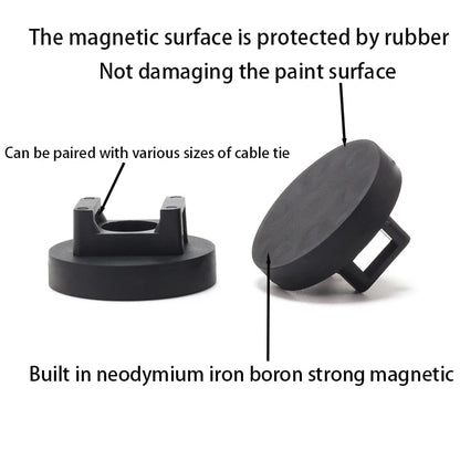 2/4/8 stücke Starke Gummi Magnet basis Feste Kabelbinder Halter Sattel Geformt Mit Kabelbinder Clips Kabel Schnallen rohr Montage Halter