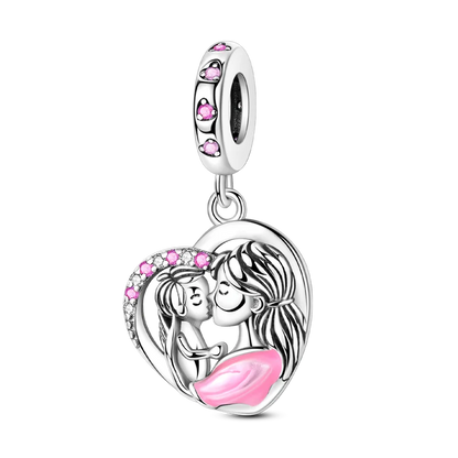 Charm-Perle aus 925er-Sterlingsilber, Mutter-Geschenk, Mutter, Liebe, glückliche Familie, baumelnd, passend für Original-Armreif, Halskette, DIY-Schmuck