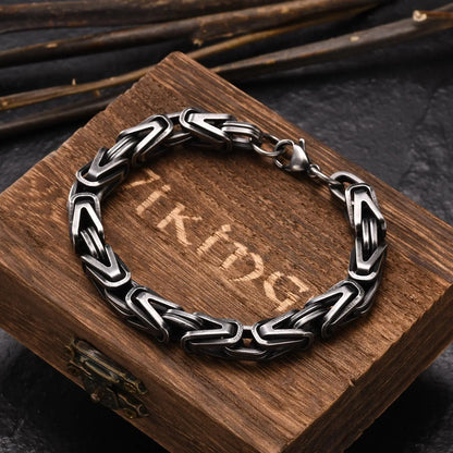 Klobige byzantinische Kettenarmbänder für Männer und Jungen, V-förmiges Edelstahl-Kettenglied-Armband, Vintage-Schmuck, Accessoires, Herrengeschenke