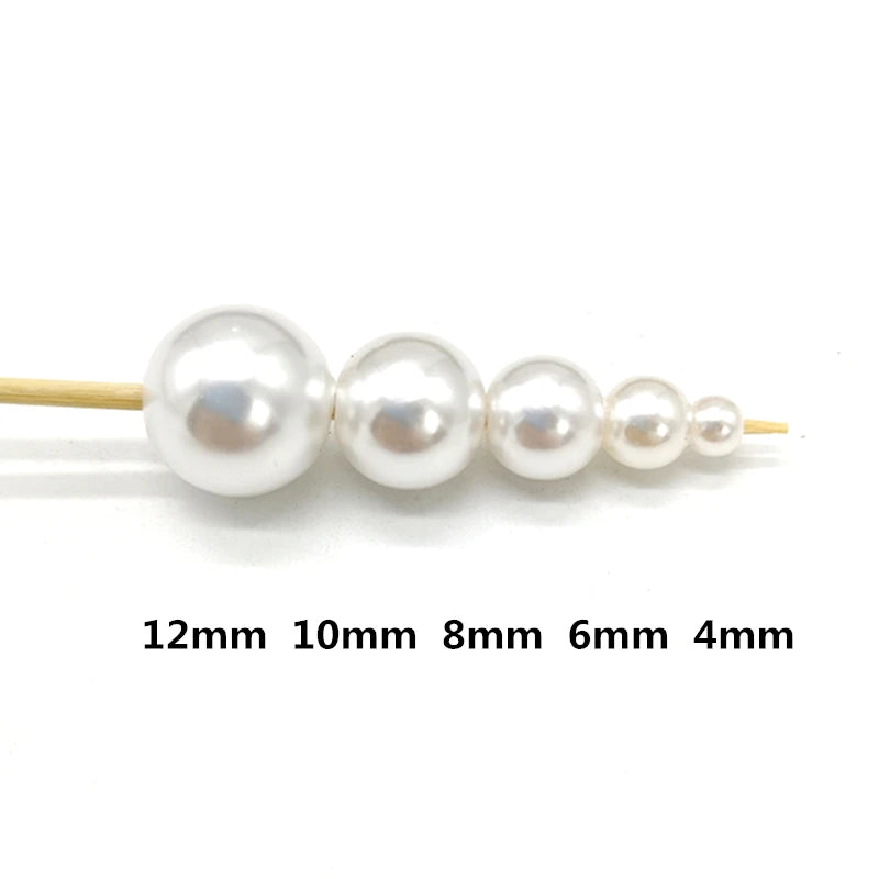 4-12mm Runde ABS Billige Form Nachahmung Perlen Weiß Perlen Handmade DIY Armband Schmuck Zubehör Machen Großhandel