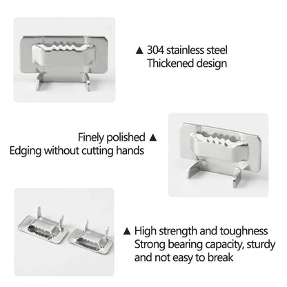 304 Edelstahl Kabelbinder Reel Self-Locking Zip Kabelbinder Schnalle Elektrische Box Industriellen Pipeline Zahn Schnalle Stecker
