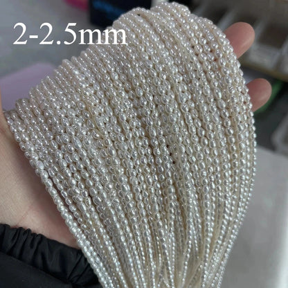 Natürliche Süßwasserperlen, hochwertige Reisform, lose Perlen für die Herstellung von Schmuck, DIY-Armband, Halskette, Zubehör